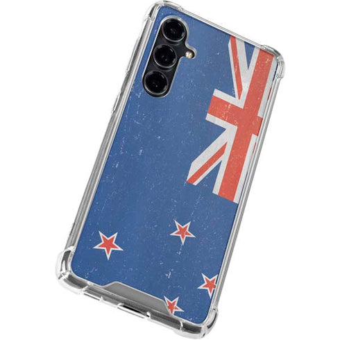 New Zealand Flag Distressed Galaxy S23 FE Clear Case